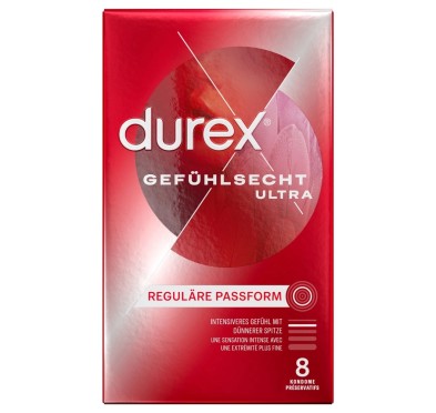 Durex - Prezerwatywy Lateksowe 20% Cieńsze Gefühlsecht Ultra 8 szt